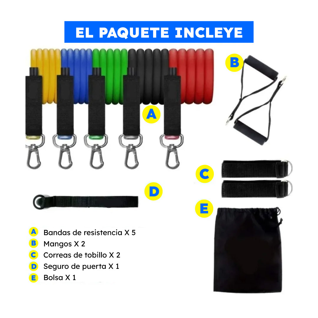 Kit de bandas tubulares para ejercicio