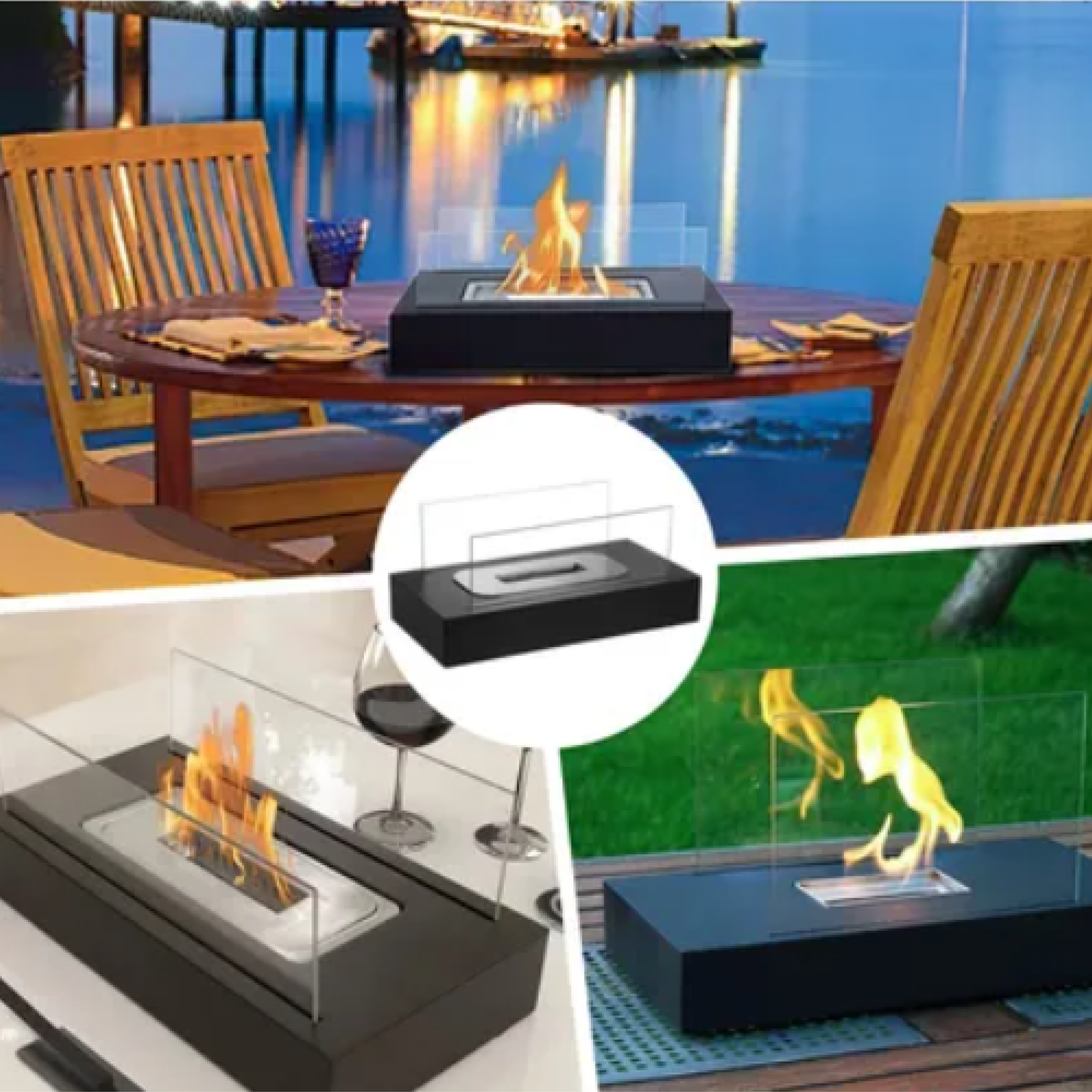Chimenea de mesa portátil