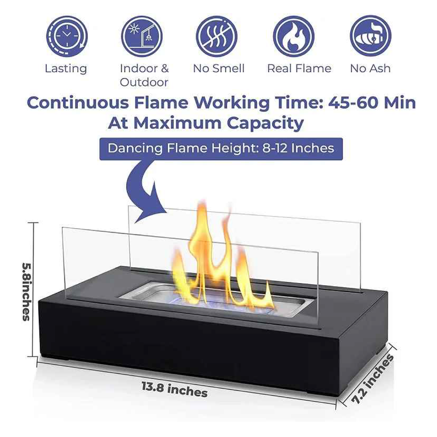 Chimenea de mesa portátil