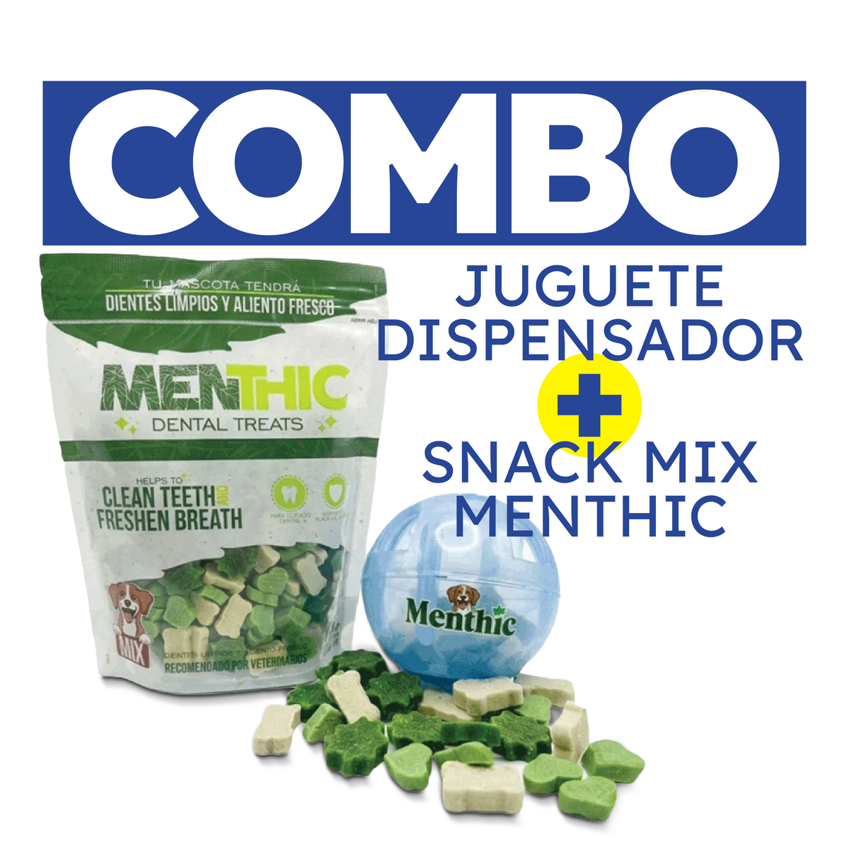 COMBO Juguete dispensador + Snack mix MENTHIC