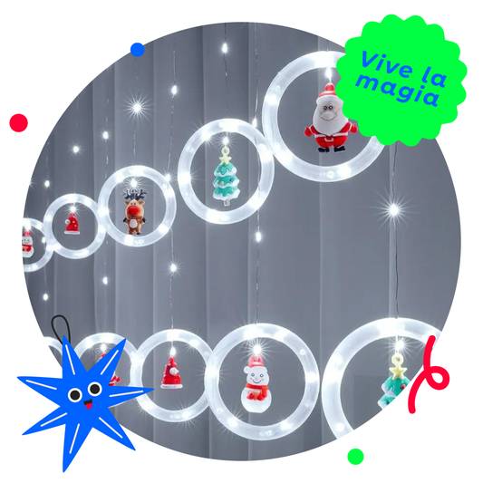 Cortina de aros navidad