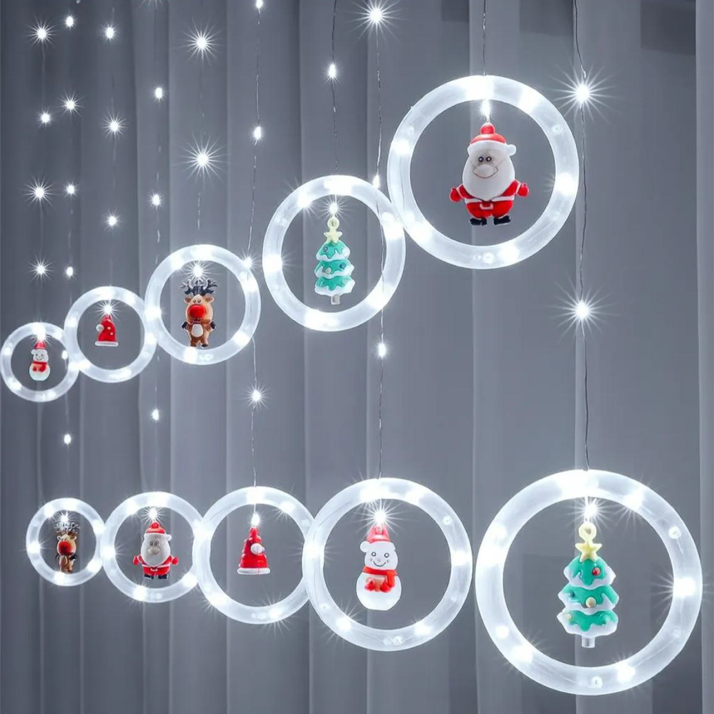 Cortina de aros navidad
