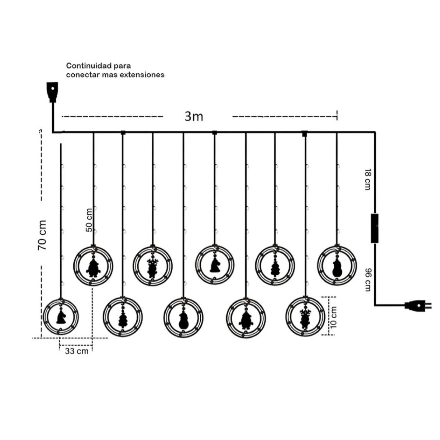 Cortina de aros navidad