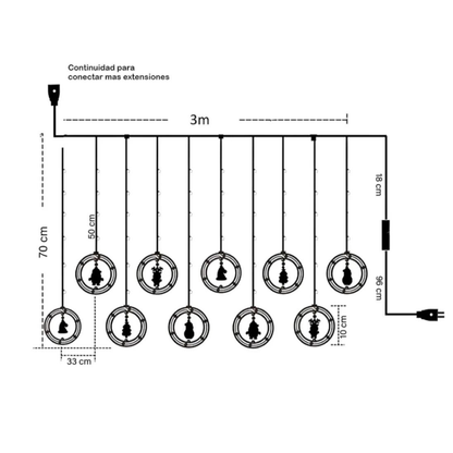 Cortina de aros navidad