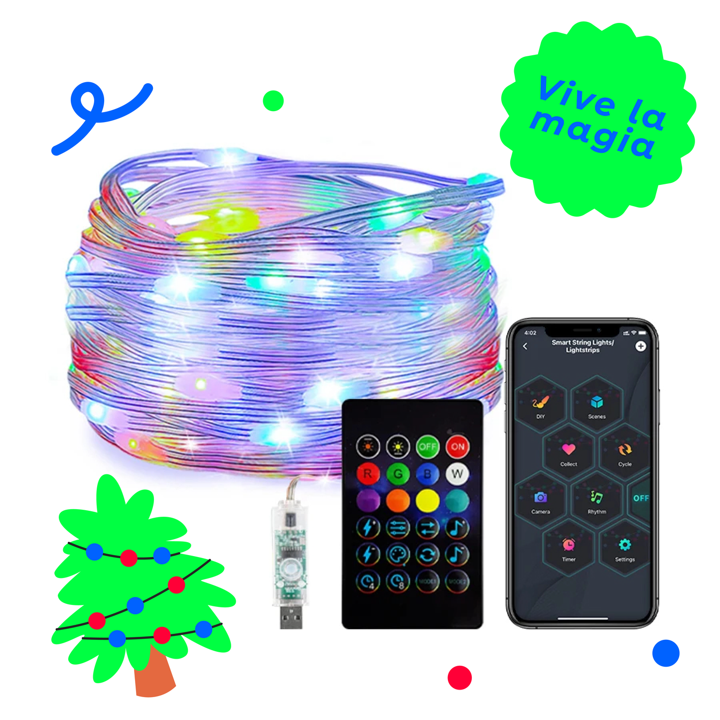 Guirnalda de luces led inteligentes