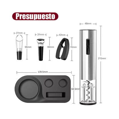 Kit descorchador de vinos eléctrico