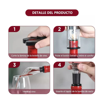 Kit descorchador de vinos eléctrico